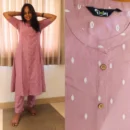 "Stylish pink kurti set for women with front button design - office and festive wear"