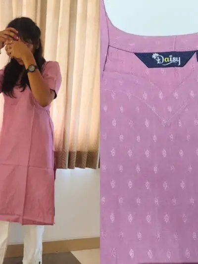 Pink Silky Rayon Kurti for Women