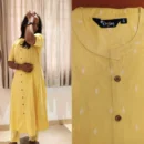 Yellow A-Line Rayon Kurti for Women