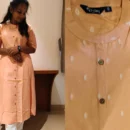 Peach A-Line Rayon Kurti for Women