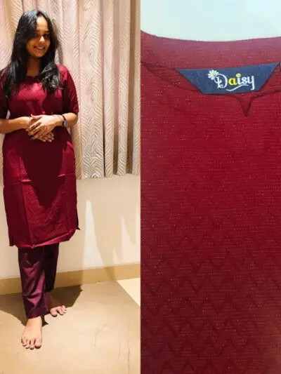 Maroon Silky Rayon Kurti for Women
