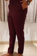 Women’s Maroon Straight Rayon Pants with Pockets | Kurti Bottoms