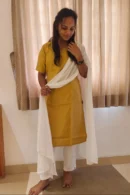 Comfy Mustard Regular Rayon Kurti