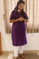 Stylish Violet Rayon Regular Kurti
