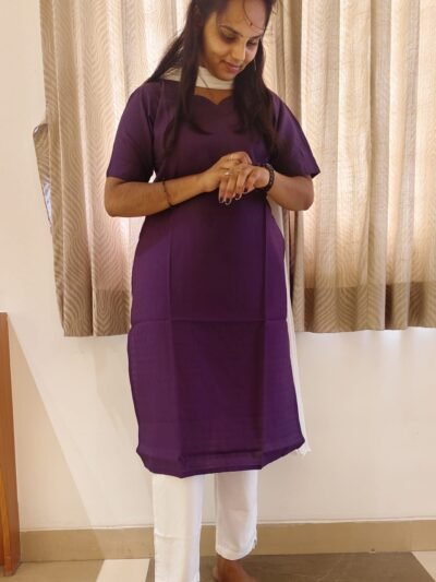 Stylish Violet Rayon Regular Kurti