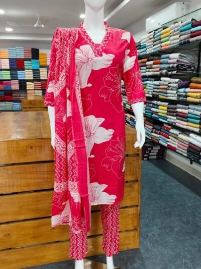 Cotton Kurta Set With Dupatta
