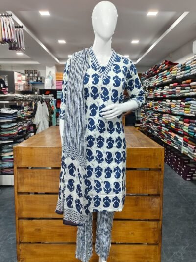 Cotton Kurta Set With Dupatta